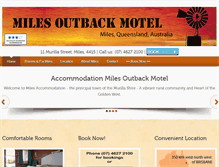 Tablet Screenshot of milesoutbackmotel.com.au